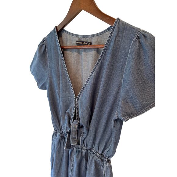 Abercrombie & Fitch Pants - Abercrombie & Fitch Women’s S Denim Romper Shorts Cotton Lyocell Blend Preppy